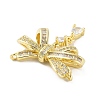 Rack Plating Brass Pave Clear Cubic Zirconia Connector Charms KK-A208-07G-2