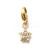 Star 304 Stainless Steel Rhinestone Pendants Decoration STAS-R159-57G-03-1