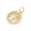 Brass Micro Pave Cubic Zirconia Pendants KK-D325-57G-02-2
