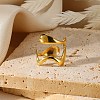 304 Stainless Steel Open Cuff Rings for Women RJEW-U060-01K-G-1