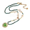 Rondelle Synthetic Stone & Seed Beads Beaded Necklaces NJEW-U014-01-3