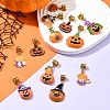 Halloween Theme Alloy Enamel & Resin European Dangle Charms PALLOY-FZ00014-8