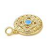 Rack Plating Brass Cubic Zirconia with Enaml Pendants KK-Q772-19G-3