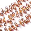 Electroplate Glass Faceted Teardrop Beads Strands EGLA-D014-33-1