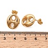 6 Pairs 304 Stainless Steel Stud Earrings EJEW-P340-02G-5