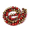 Electroplate Opaque Glass Beads Strands EGLA-A034-P8mm-O10-2