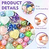 40Pcs Mixed Shape UV Plating Rainbow Iridescent Acrylic Beads DIY-YW0017-03-3