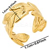 Minimalist 304 Stainless Steel Leaf Cuff Open Rings Unisex Simple MF0258-2-1