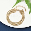 304 Stainless Steel Snake Chain Multi-Strand Bracelets For Women BJEW-Z095-01A-G-1