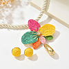 Iron Rhinestone & Raffia Flower Statement Necklace & Earrings Set WGE3BC3-01-2
