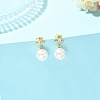 Brass Micro Pave Cubic Zirconia Stud Dangle Earrings for Women EJEW-JE07280-01-1