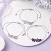 3Pcs 3 Styles Gemstone Braided Bead Bracelets BJEW-JB11146-05-2