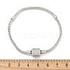 Brass Micro Pave Clear Cubic Zirconia Link Bracelets LS-BJEW-S158-15P-5