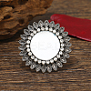 Retro Flower Alloy Rhinestone Adjustable Rings FP1632-2-3
