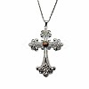 Vintage sparkling Alloy Rhinestone Cross Pendants Necklaces for Women IL0019-5-1