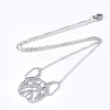 Non-Tarnish 201 Stainless Steel Puppy Pendant Necklaces NJEW-T009-JN041-1-40-2
