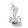 Brass Micro Pave Clear Cubic Zirconia Fold Over Clasps KK-H480-37P-1
