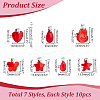 70Pcs 7 Styles Transparent Glass Pendants PALLOY-PH01663-2