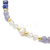 Adjustable Natural Lapis Lazuli & Quartz Crystal & Tanzanite Braided Bead Bracelets for Women BJEW-JB11619-04-3