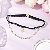 Brass Heart Tassel Thigh Leg Chains AJEW-AN00653-2