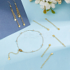 40Pcs Rack Plating Brass Curb Chain Extender KK-DC0004-26-5