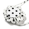 Polka Dot Pattern Fabric Rose Tie Choker Necklaces for Women LS-NJEW-Z022-01C-3