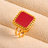 304 Stainless Steel with Enamel Cuff Open Rings for Women IT3145-3-1