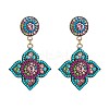 Bohemia Alloy Rhinestone Stud Dangle Earrings for Women WG793A0-01-5
