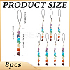 8Pcs Natural & Synthetic Gemstone Mobile Straps HJEW-MA00009-2
