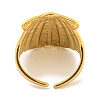 Ion Plating(IP) Shell Shape 304 Stainless Steel Open Cuff Finger Rings for Women RJEW-P114-02G-3