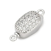 Brass Micro Pave Clear Cubic Zirconia Box Clasps KK-P291-38P-1