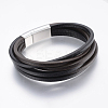 Leather Cord Multi-strand Bracelets BJEW-F325-16P-2