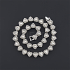 1Pc Heart Zinc Alloy Crystal Rhinestone Cup Chain Tennis Necklaces for Women NJEW-SP0001-06P-5