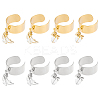 8Pcs 4 Style 304 Stainless Steel Open Cuff Rings Set RJEW-AB00011-1
