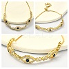 Horse Eye Cubic Zirconia Slider Bracelet BJEW-SZ0002-08A-3