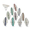 Adjustable Natural & Synthetic Gemstone Finger Rings RJEW-E166-06P-1