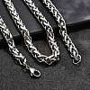 Tarnish Resistant Fashionable 304 Stainless Steel Wheat Chain Necklaces STAS-A028-N003P-2