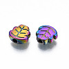 Rack Plating Rainbow Color Alloy Beads PALLOY-S180-334-3