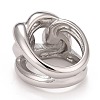 Non-Tarnish 304 Stainless Steel Twist Oval Chunky Ring RJEW-B040-15A-P-3