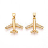 Brass Micro Pave Cubic Zirconia Pendants KK-T070-82G-1