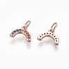 Brass Cubic Zirconia Charms ZIRC-E162-14RG-1