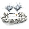 Faceted Glass Braided Bead Bracelets PS4906-13-1