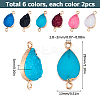 12Pcs 6 Colors Druzy Quartz Crystal Dyed Connector Charms FIND-SC0005-33-2