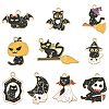 10Pcs 10 Styles Halloween Alloy Enamel Pendants ENAM-FS0003-83-1