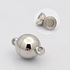 Tarnish Resistant Round 304 Stainless Steel Magnetic Clasps with Loops LS-STAS-N014-01-14mm-2