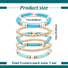 3 Sets 3 Colors Polymer Clay Heishi Surfer Stretch Bracelets Set BJEW-AN0001-30-2