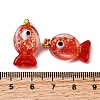 Handmade Dichroic Foil Lampwork Pendants X2-DICH-G001-01G-03-3