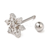 Brass Micro Pave Clear Cubic Zirconia Stud Earrings LS-EJEW-L265-06P-2