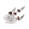 Mixed Gemstone Chip Big Pendants PALLOY-JF02294-3