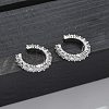 Brass Micro Pave Clear Cubic Zirconia Cuff Earrings X-EJEW-I249-14P-2